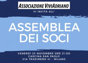 Assemblea dei Soci 2018 locandina - Associazione ViviAdriano