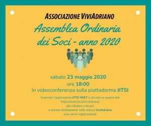 Assemblea soci 2020 locandina - Associazione ViviAdriano
