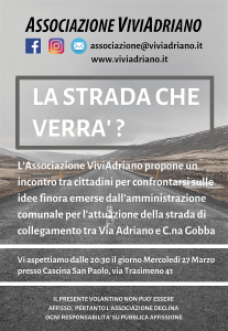 La strada che verrà marzo 2019 locandina - Associazione ViviAdriano