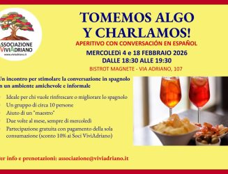 Tomemos algo y charlamos – aperitivo con conversazione in spagnolo mercoledì 4 e 18 febbraio