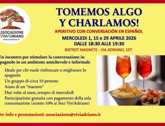 Tomemos algo y charlamos – aperitivo con conversazione in spagnolo mercoledì 1, 15 e 29 aprile