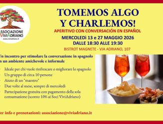 Tomemos algo y charlemos – aperitivo con conversazione in spagnolo mercoledì 13 e 27 maggio