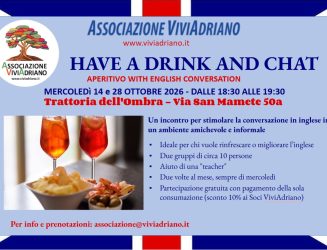 Have a drink and chat! 14 e 28 ottobre 2026