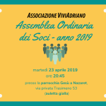Assemblea soci 2019 Assemblea soci 2019 locandina - Associazione ViviAdriano