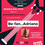 Be-fan...Adriano Evento Sonomusica gennaio 2019 locandina - Associazione ViviAdriano