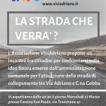 La Strada che Verrà? La strada che verrà marzo 2019 locandina - Associazione ViviAdriano